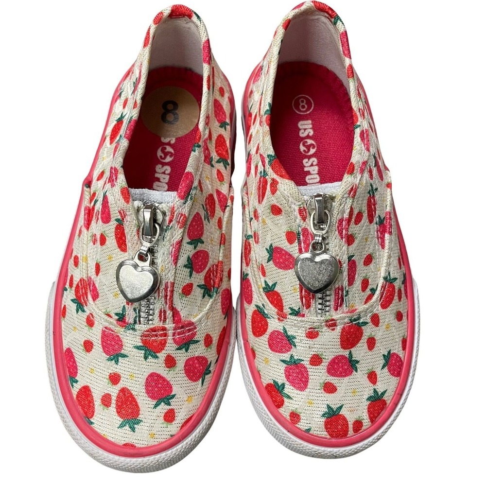 Strawberry 🍓‎ Zip Top Sneakers Size 8